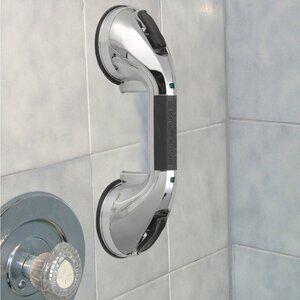 EZ Grip bathroom suction handle chrome & black rare & hard to find - NEW